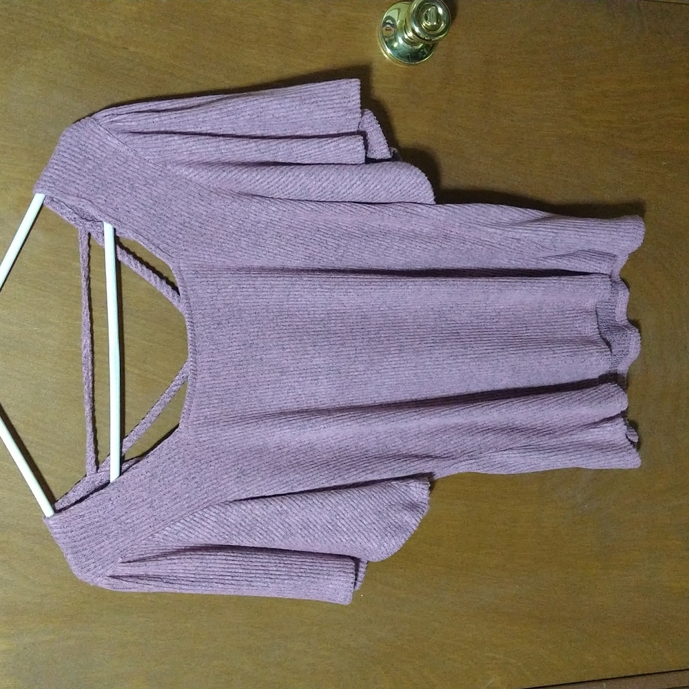 Maurices Pink ribbed square neck Cross Back top